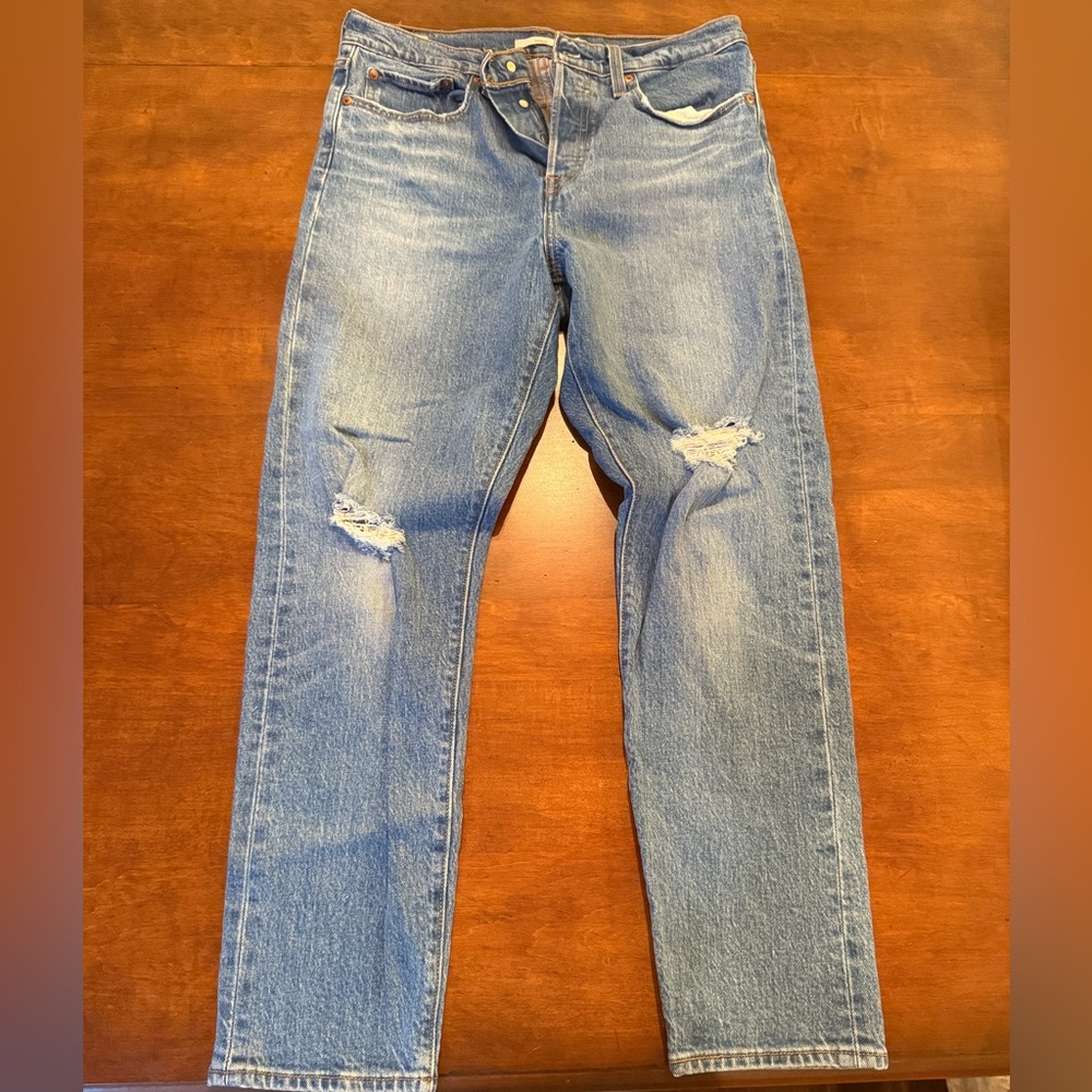 Levi's Women's High-Rise Light Blue Distressed Jeans